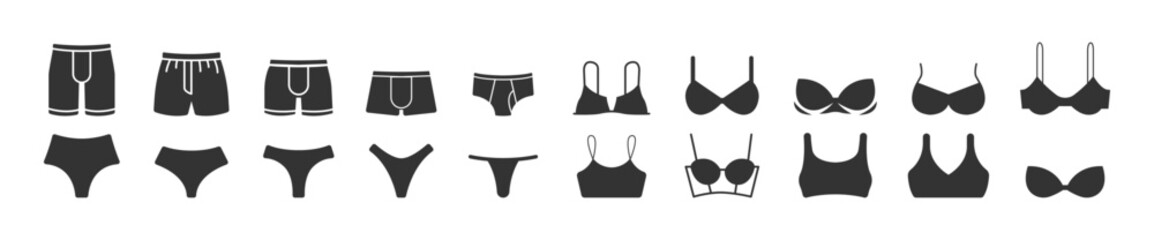 Set of underwear icon. Underpants. Underwear. Lingerie icons. Vector illustration