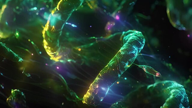 A confocal microscopy animation demonstrating the unique distribution and arrangement of histones in different regions of the genome highlighting their role in spatial organization of DNA.