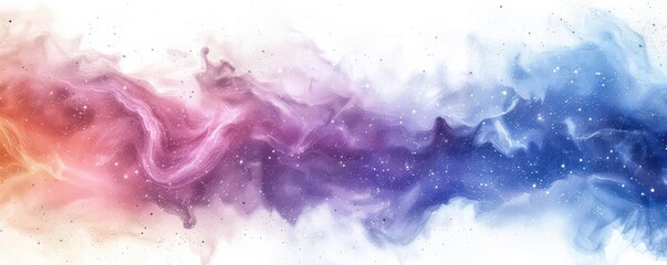 Fototapeta premium A galaxy cluster, universe theme, watercolor style, pastel shades, isolated on white background