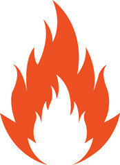 Fire clip art design on plain white transparent isolated background for sign, decal, card, shirt, hoodie, sweatshirt, apparel, tag, mug, icon, poster or badge