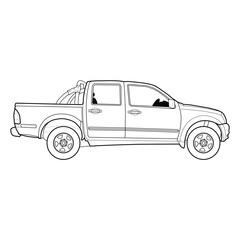 Hand drawn car outline. Flat illustration. vector eps 10