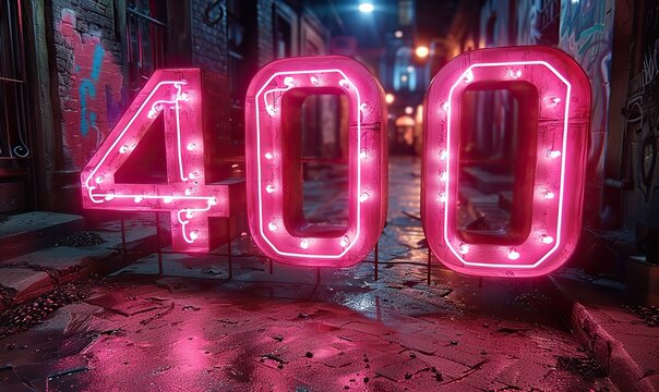 Celebrate 400k or 400 followers with cool neon signs, social network friends, and likes.