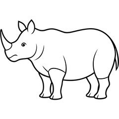 rhino line art vector illustration