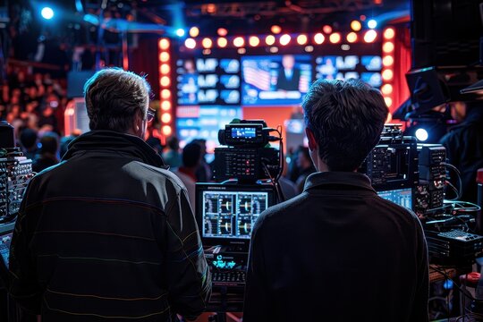 Two Cameramen Capturing a Live Event