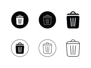 Delete or trash icon set vector illustration.