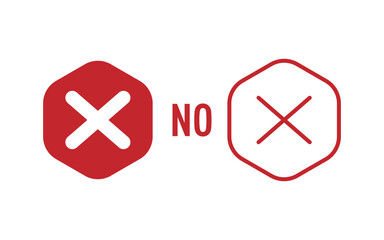 Fototapeta premium Wrong or No sign vector illustration.