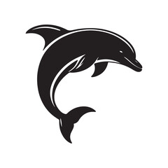 A cute Dolphin silhouette vector art