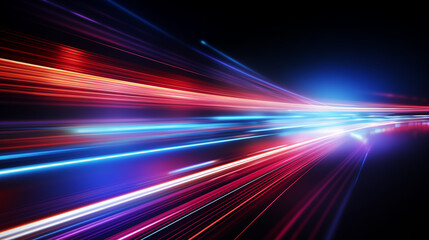 Colorful light streaks representing speed and motion, speed motion blur, abstract background