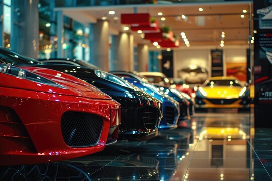 Stunning Car Dealership Storefront, Pristine Interior Display