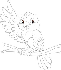 Cute bird coloring page for kids