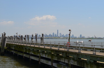 Panorama Manhattanu z Liberty Island