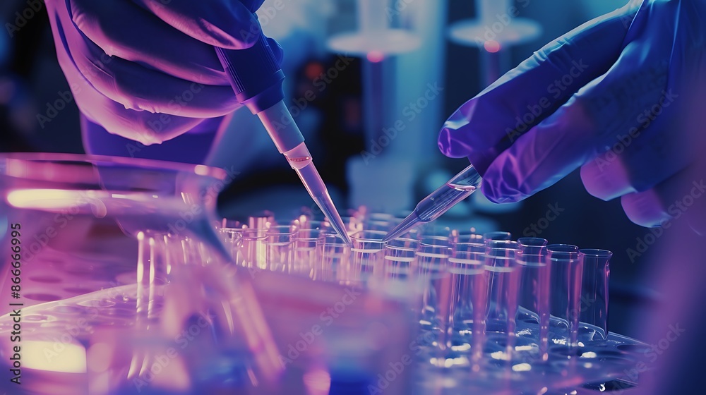 Poster Laboratory Experiment with Pipettes and Test Tubes