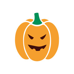 Cute halloween pumpkins. The main symbol of the Happy Halloween holiday.  Vector.