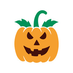 Cute halloween pumpkins. The main symbol of the Happy Halloween holiday.  Vector.