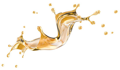 oil splash on a white background. Clipping path. 3d render