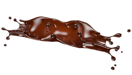 chocolate splash on a white background. Clipping path. 3d render