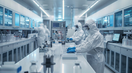 laboratory technician working in laboratory