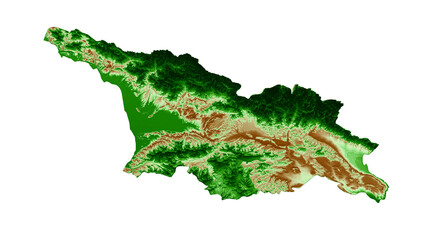 Georgia Topographic Map 3d realistic map Color 3d illustration
