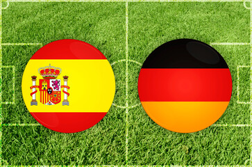 Fototapeta premium Spain vs Germany football match