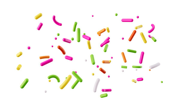 Colorful candy sprinkles 3d illustration
