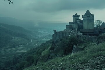 Obraz premium Old castle on the hill 