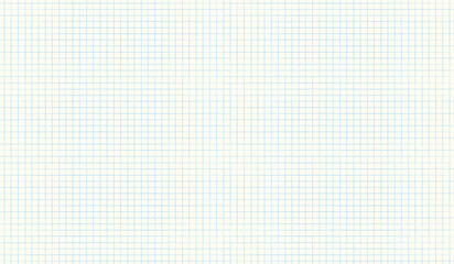Blue grid checkered background. Textured lines paper sheet banner template. Vector illustration isolated on light whitish backdrop