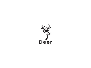 Deer logo icon on a white background.simple, minimal logo design.