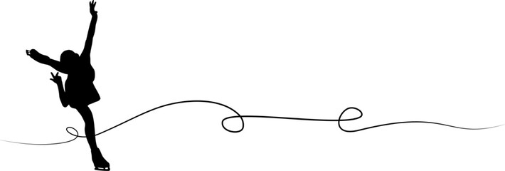 line art silhouette illustration  background skating