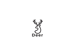 Deer logo icon on a white background.simple, minimal logo design.