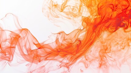Fototapeta premium Abstract orange smoke with natural white background