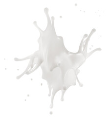 milk splash isolated on a white background. Clipping path. 3d render