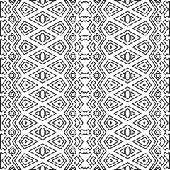 Stylish texture with figures from lines.
Abstract black and white pattern for web page, textures, card, poster, fabric, textile. Monochrome graphic repeating design. 