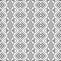 Stylish texture with figures from lines.
Abstract black and white pattern for web page, textures, card, poster, fabric, textile. Monochrome graphic repeating design. 