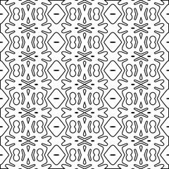 Stylish texture with figures from lines.
Abstract black and white pattern for web page, textures, card, poster, fabric, textile. Monochrome graphic repeating design. 