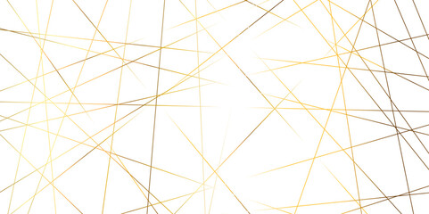 Obraz premium Seamless luxury geometric premium golden random chaotic lines on transparent background. Luxury banner presentation gold line vector, illustration.