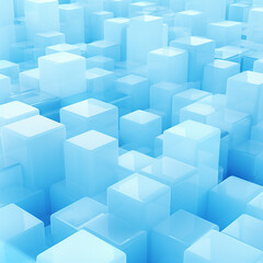 Fototapeta premium Abstract background with a lot of blue boxes