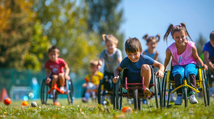 Inclusive Sports Day: Children with Disabilities Enjoying Fun Activities Together