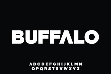 Strong bold sans serif display font vector. Modern buffalo typeface