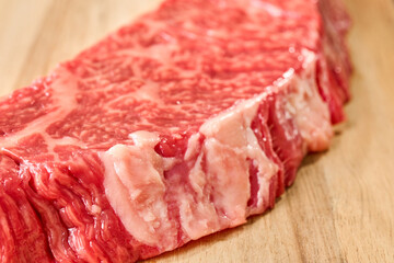 生の牛肉のクローズアップ