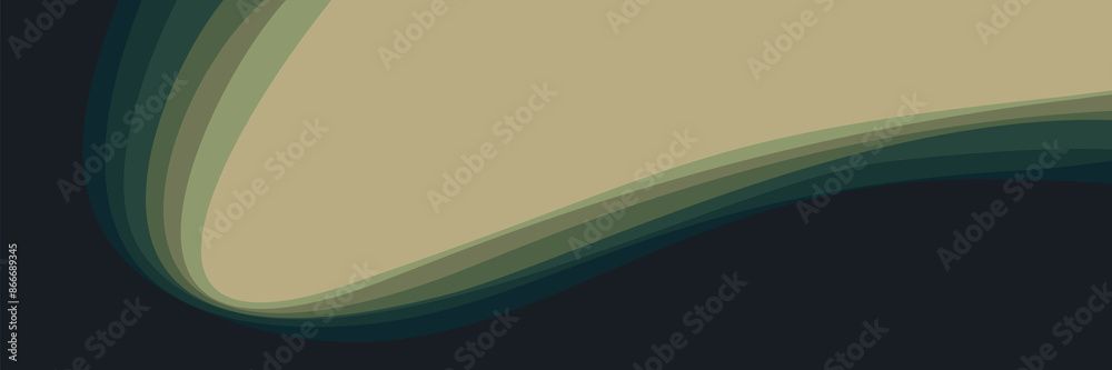 Wall mural abstract olive green gradient landscapes wave pattern vector design good for wallpaper, backdrop, ba