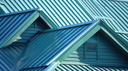 Obraz premium Metal roof that is green