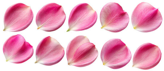 set pink rose petals