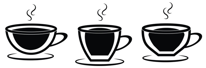 Cup of coffee. Coffee cup icon. Coffee icon isolated on white  background. Vector Illustration.