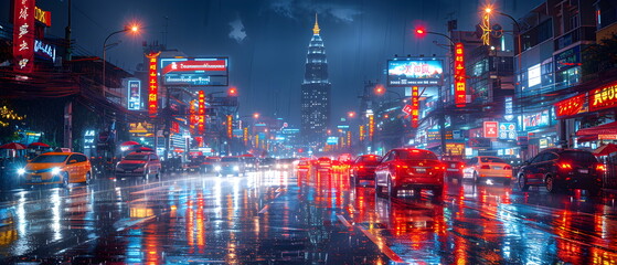 A replica of Thailand's Chinatown, (Yaowarat) a source of diverse cultures in terms of food. Civilization of nightlife