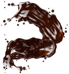 chocolate splash isolated on a white background. Clipping path. 3d render