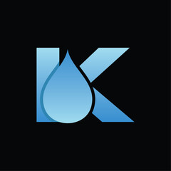 Initial K Drop Pure Simple Business Creative Design Logo