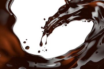 chocolate splash isolated on a white background. Clipping path. 3d render