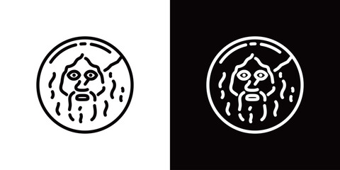 Obraz premium シンプルな真実の口のラインアイコン