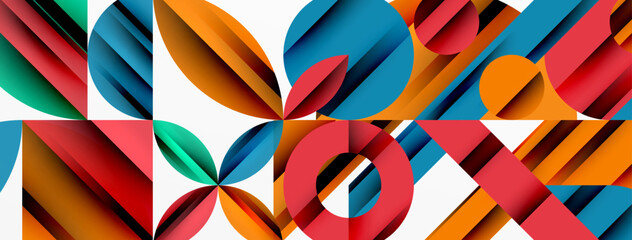 Circle, square, triangle shapes geometric minimal background