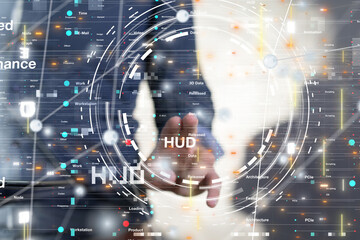 Neural network 3D illustration. Big data and cybersecurity